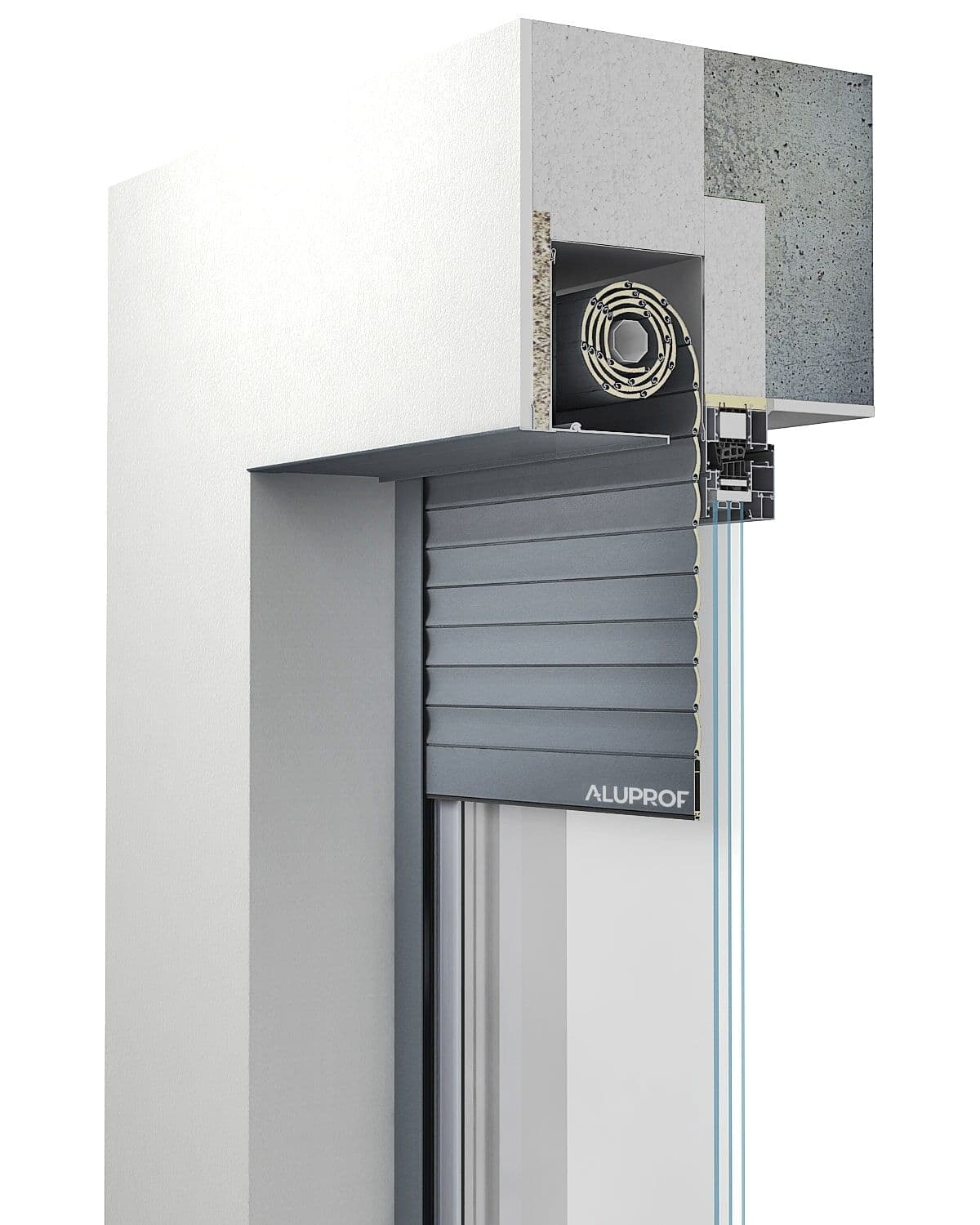 System rolet podtynkowych SP, SP-E — wizualizacja 3