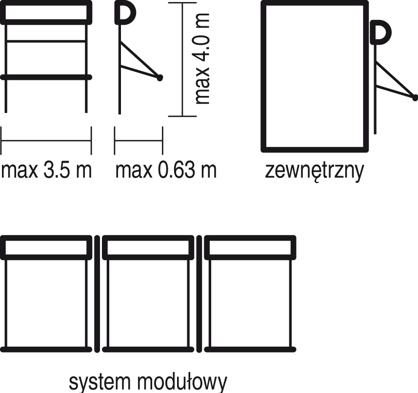 MARKIZOLETA 120 — rysunek techniczny 2