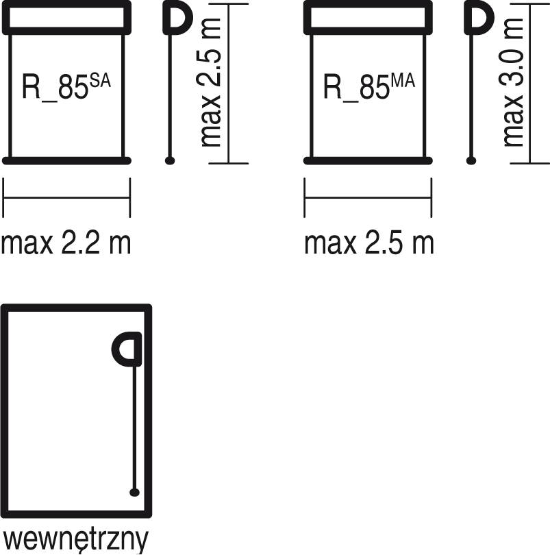 R 85 SA MA — rysunek techniczny 2