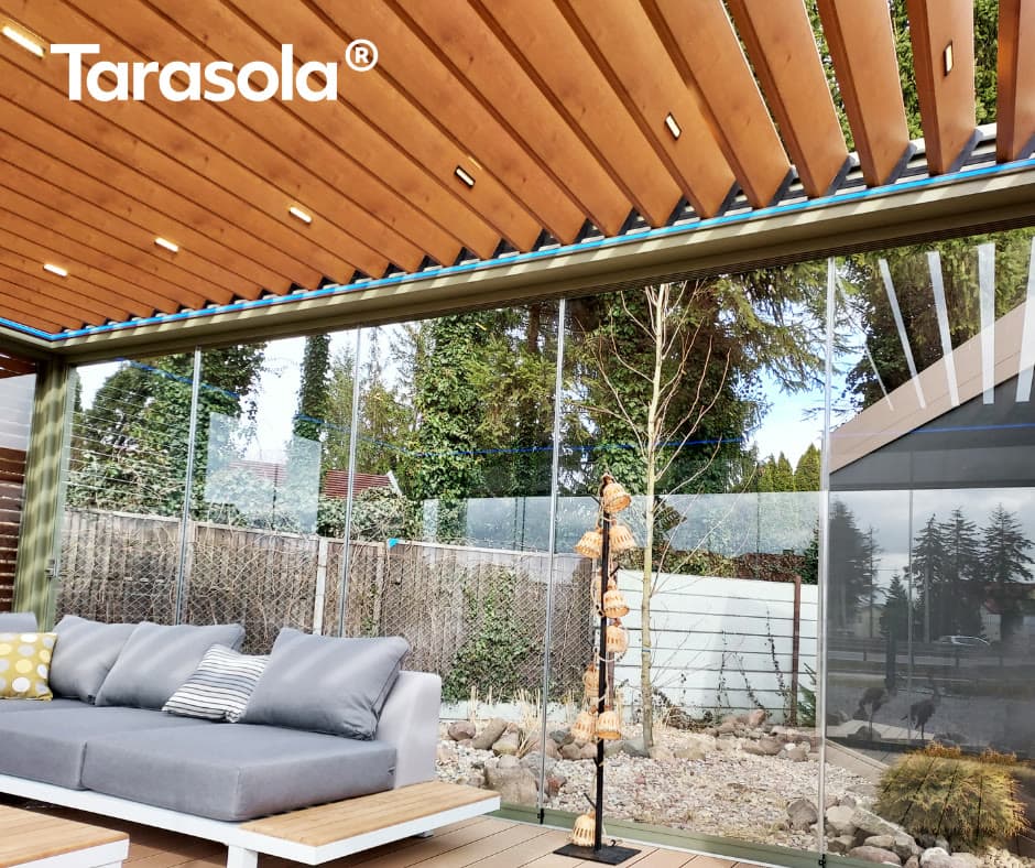 Pergola bioklimatyczna Tarasola — ochrona przed deszczem i regulacja światła