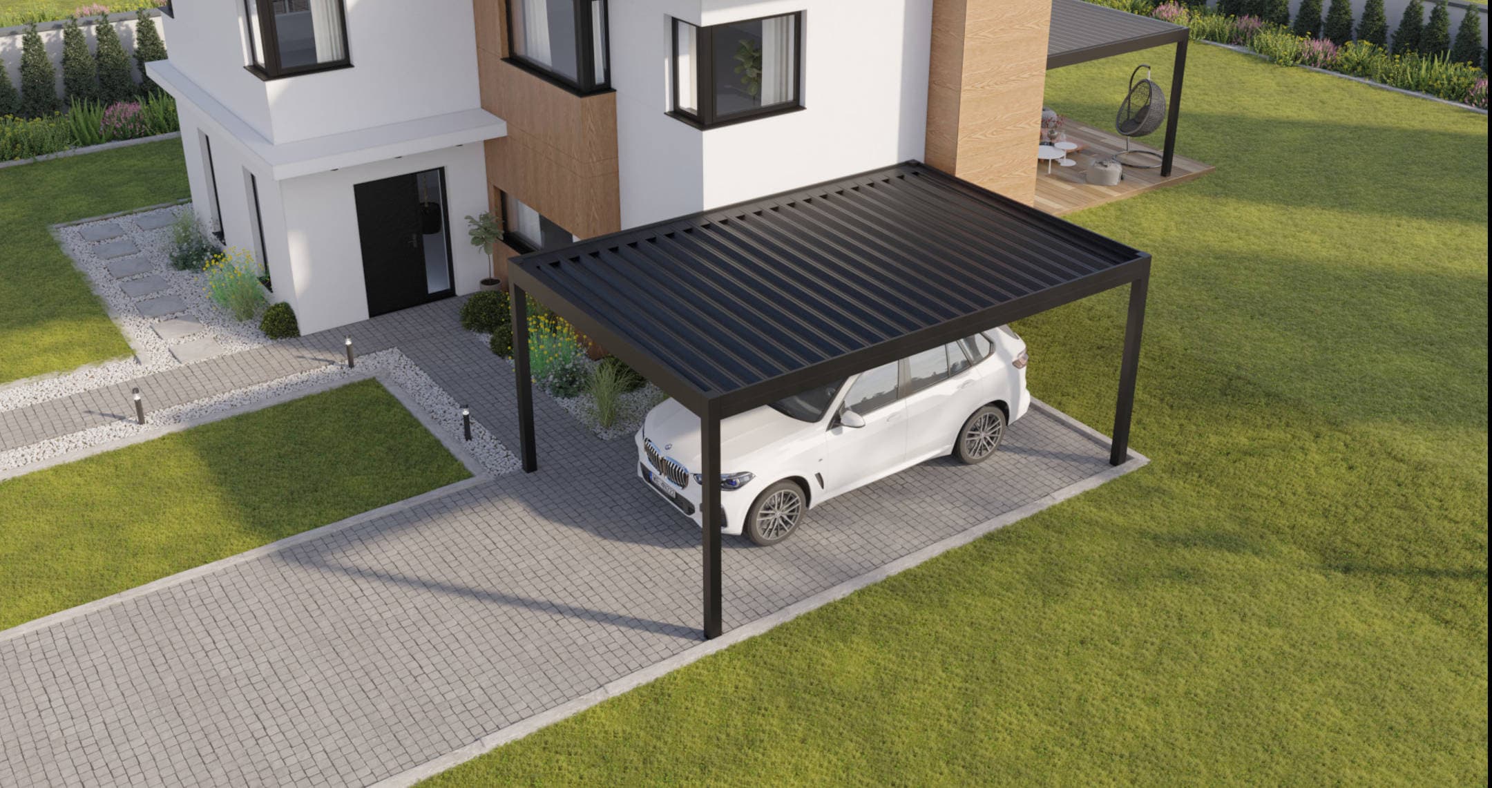 Tarasola Carport jednostanowiskowy — Carporty, montaż JARYS w Trójmieście