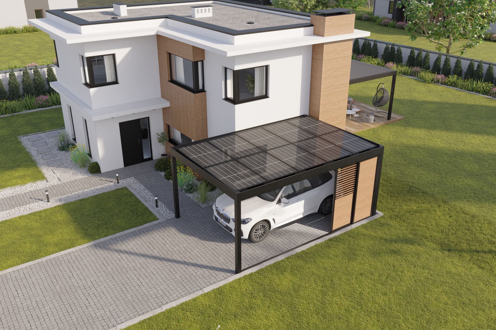 Tarasola Carport jednostanowiskowy — realizacja zadaszenia tarasowego w Trójmieście 1