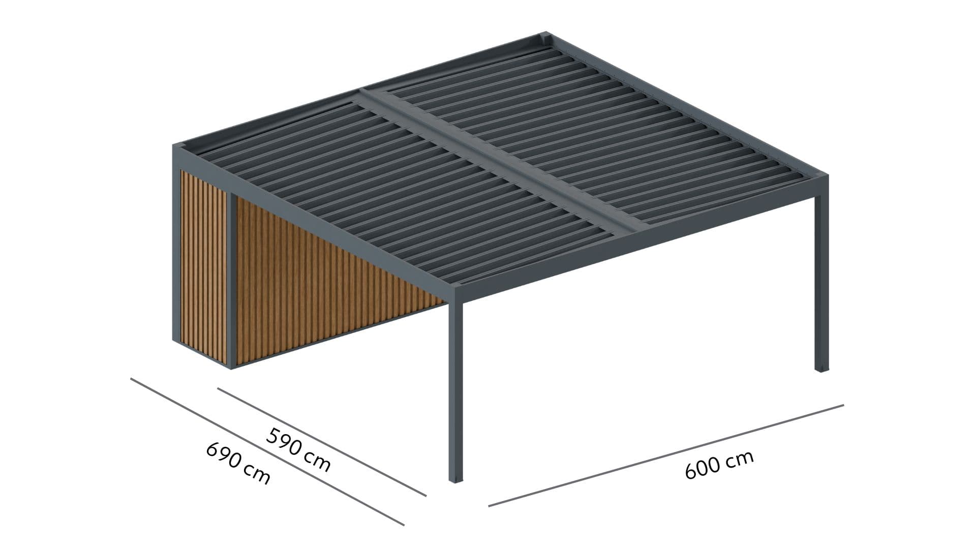 Wymiary — Tarasola Carport z pomieszczeniem gospodarczym